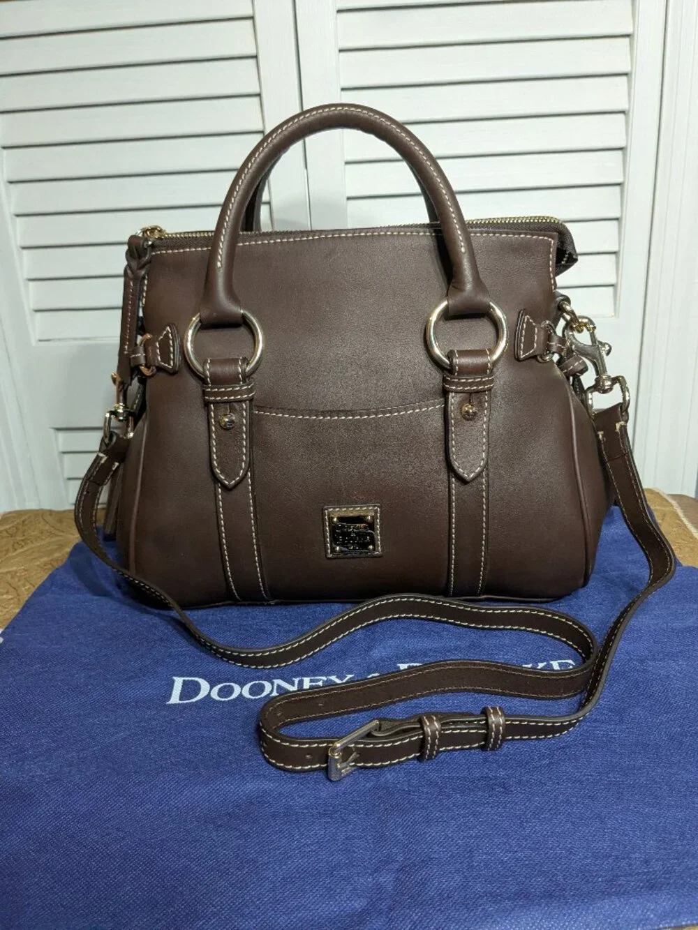 Dooney & Bourke Leather Satchel Dark Brown
